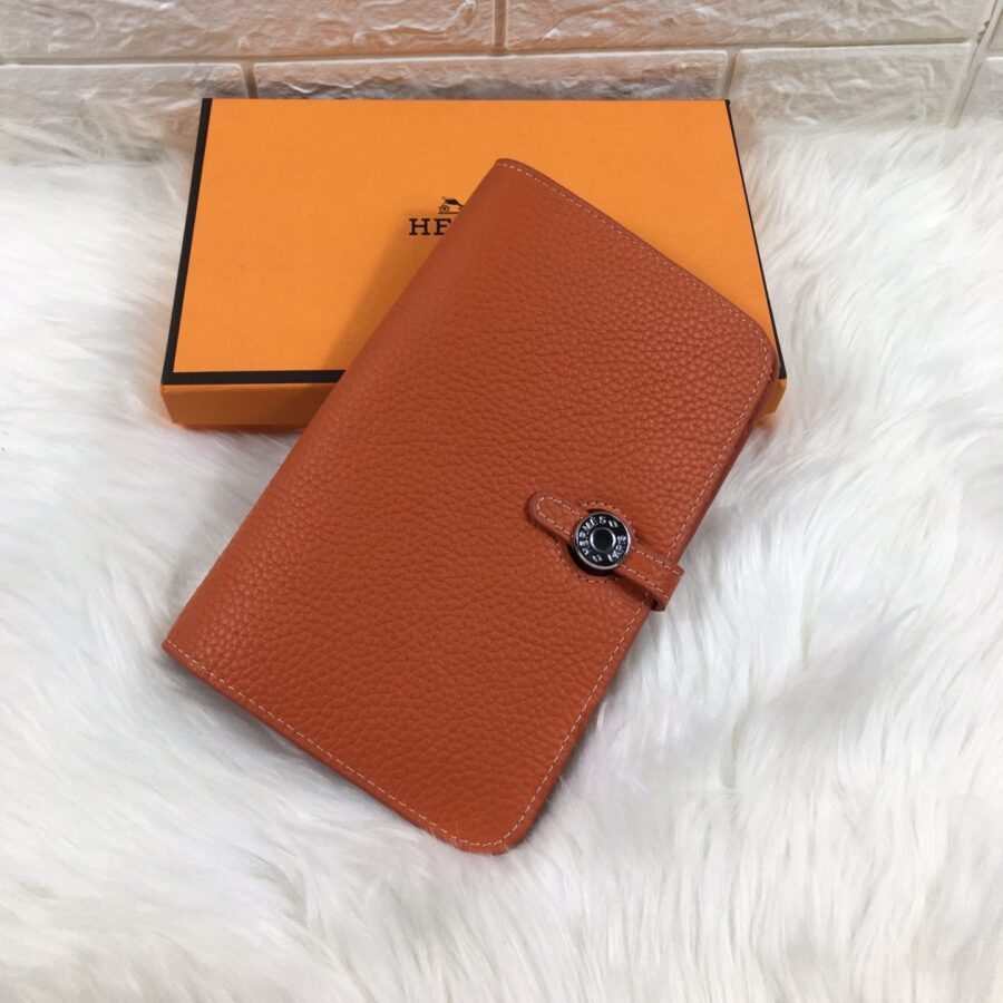 HM DOGON WALLET 20 ORANGE GRAINED CALFSKIN | Studio Nafay