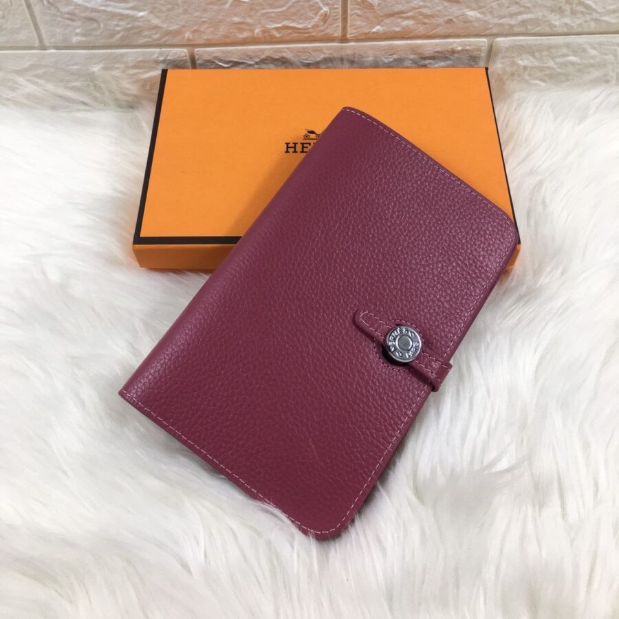 HM DOGON WALLET 20 BURGUNDY GRAINED CALFSKIN | Studio Nafay