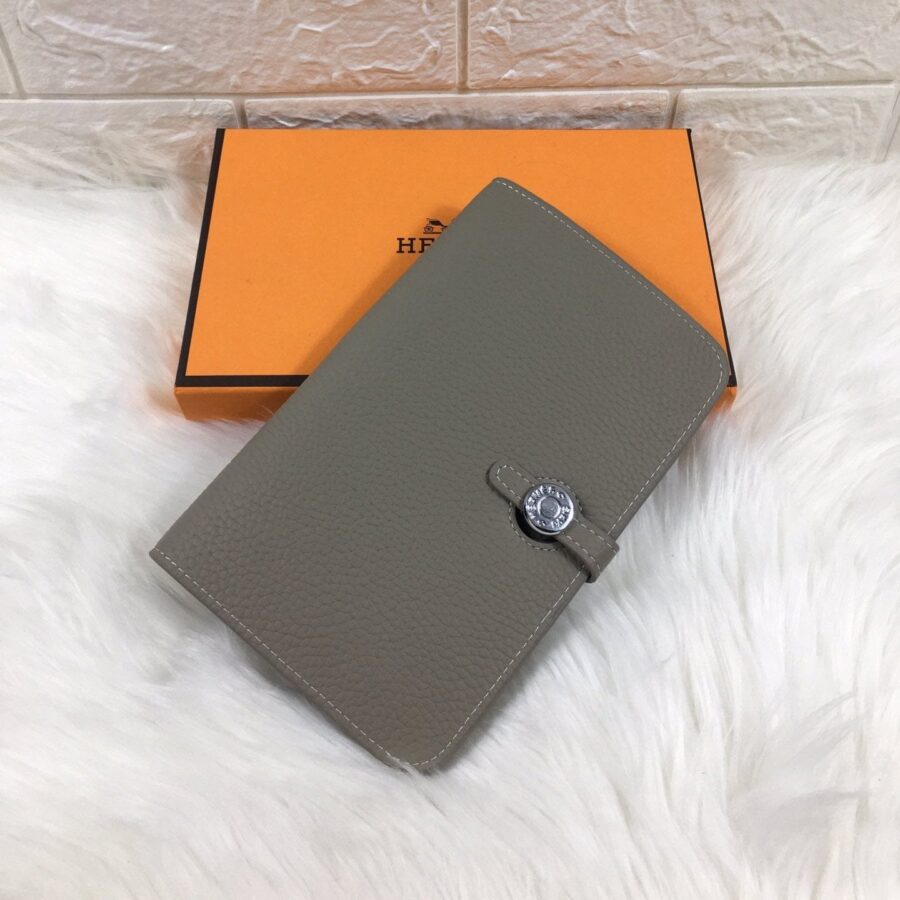 HM DOGON WALLET 20 GRAY GRAINED CALFSKIN | Studio Nafay