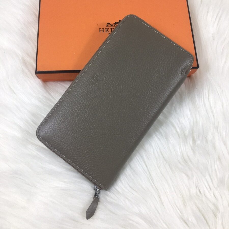 HM SILK'IN CLASSIC WALLET 20 GRAY GRAINED CALFSKIN | Studio Nafay