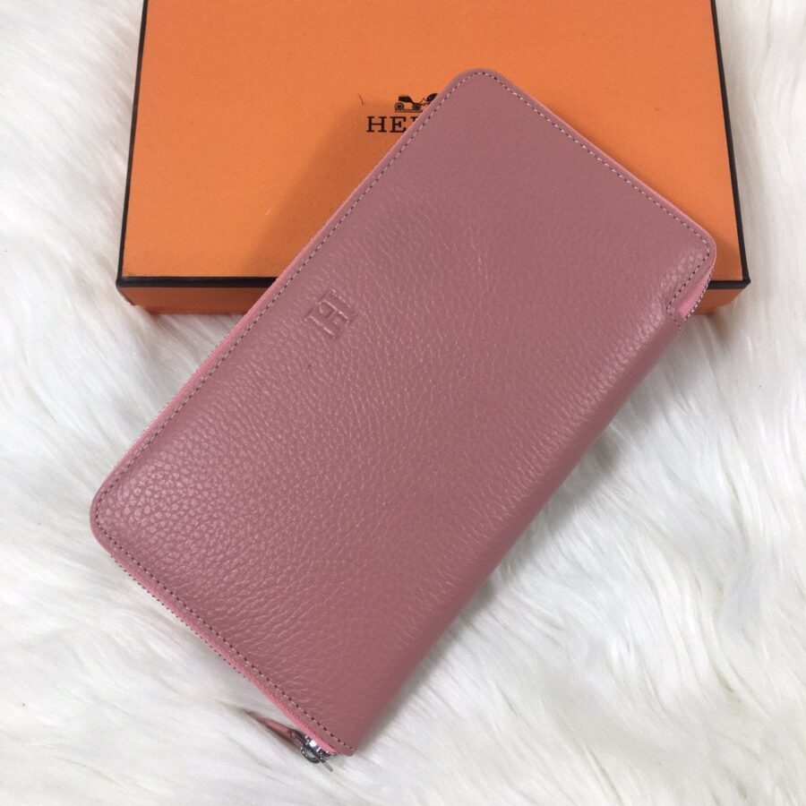 HM SILK'IN CLASSIC WALLET 20 LIGHT PINK GRAINED CALFSKIN | Studio Nafay