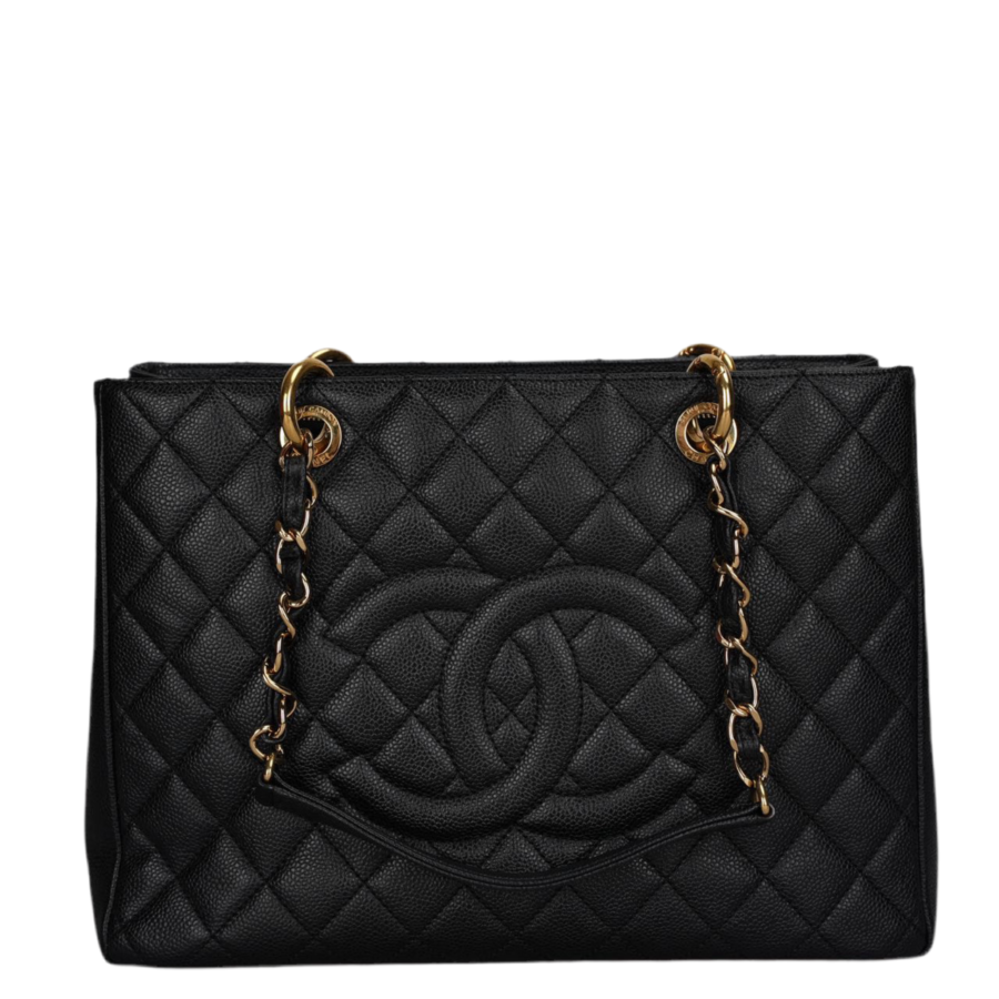 Chanel Grand Shopping Tote Black GST Bag in Caviar Leather with Gold Hardware from | Studio Nafay