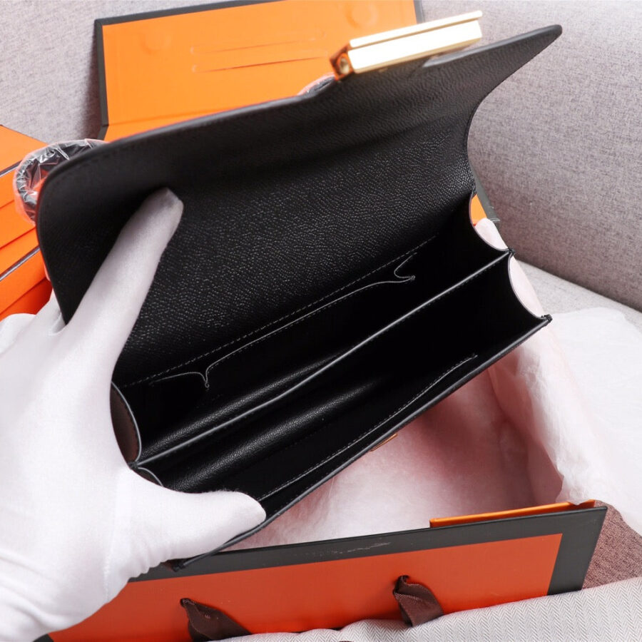 HM CONSTANCE BAGS 22 BLACK EPSOM GOLD HARDWARE | Studio Nafay