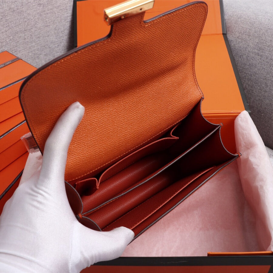 HM CONSTANCE BAGS 22 ORANGE EPSOM GOLD HARDWARE | Studio Nafay