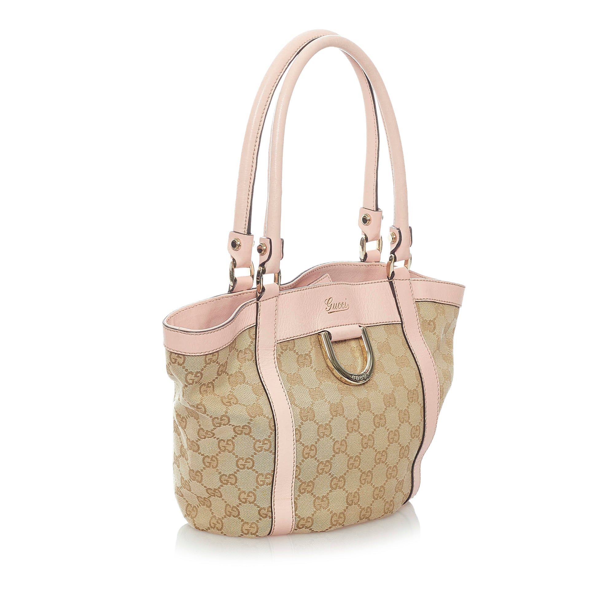 Gucci Abbey Leather Canvas Handbag