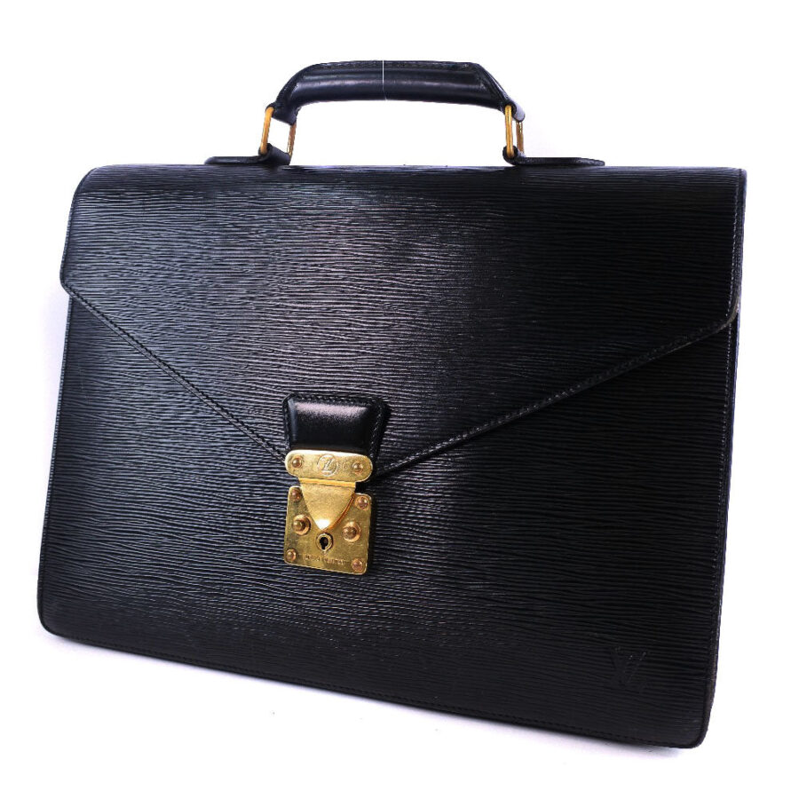 LOUIS VUITTON Business bag Epi Leather black Cerviet ambassador mens | Studio Nafay