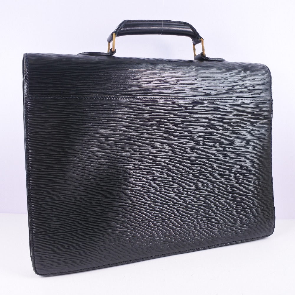 LOUIS VUITTON Business bag Epi Leather black Cerviet ambassador mens