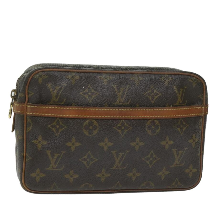 Monogram Canvas Clutch Bag with Scratches and Peeling France (ac2594) | Studio Nafay
