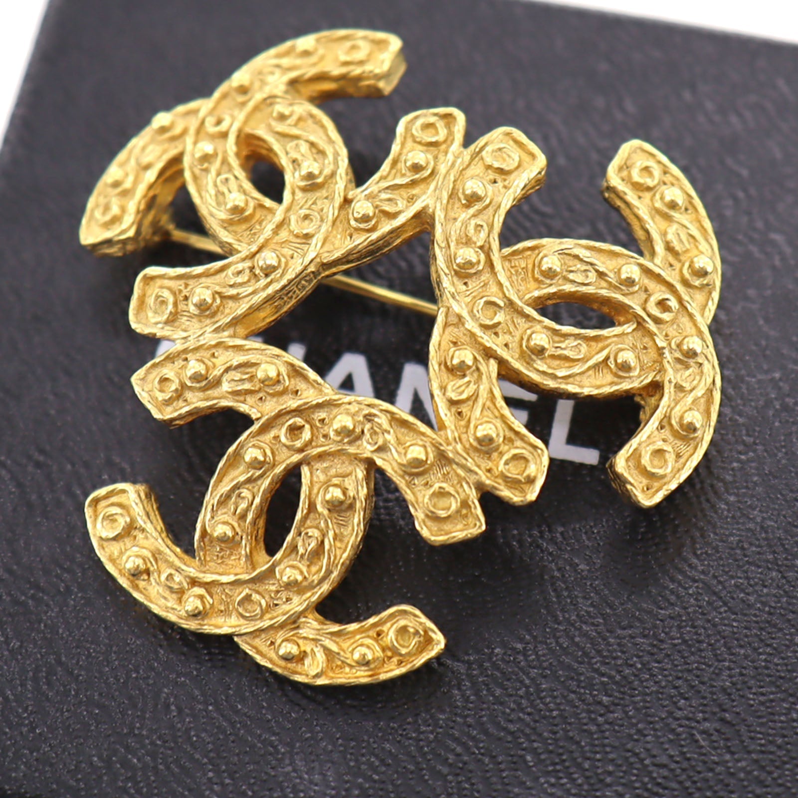 Chanel Gold Triple Logos Handbag