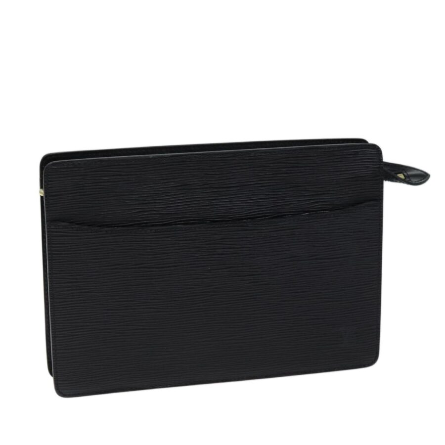 Epi Leather Clutch Bag with Metal Fittings and Inner Pocket | Studio Nafay