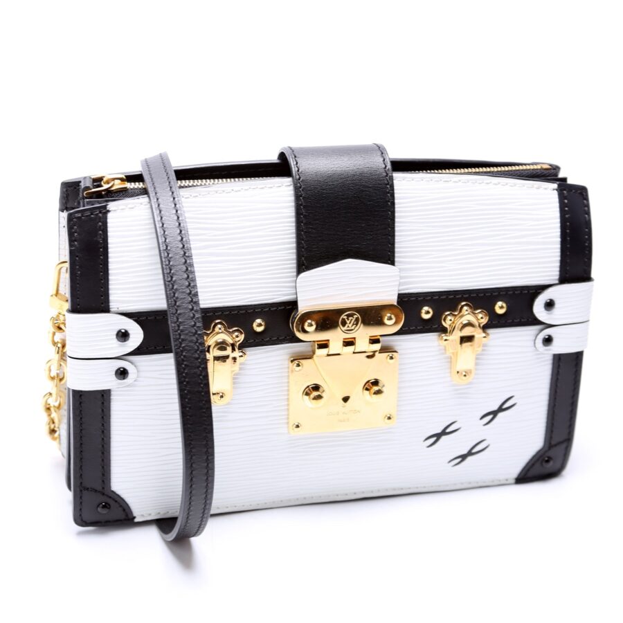 Trunk Clutch Epi White/Black | Studio Nafay