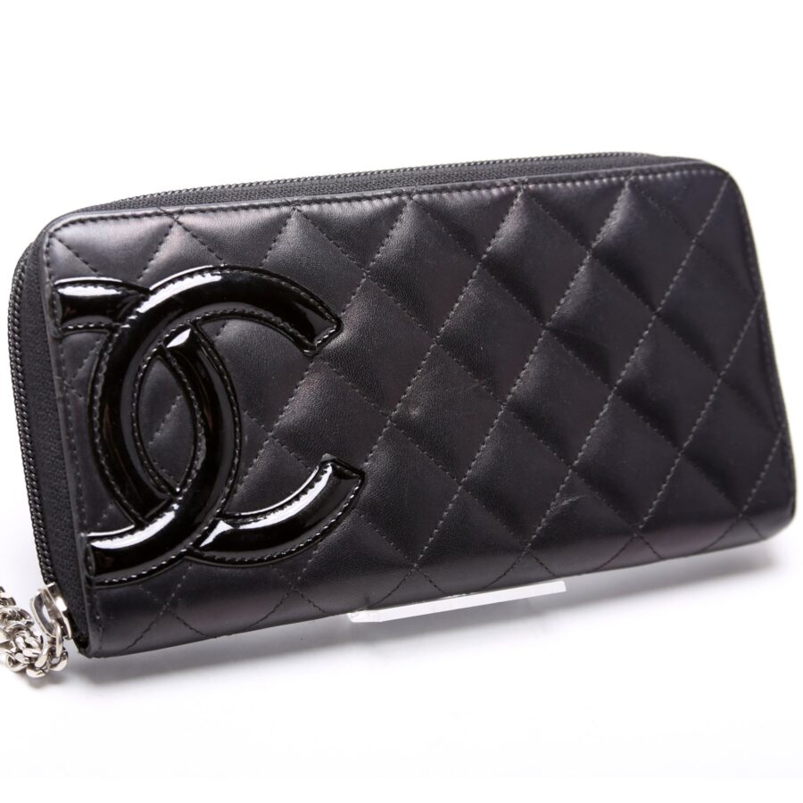 Chanel Cambon Ligne Zip Around Long Wallet Black | Studio Nafay