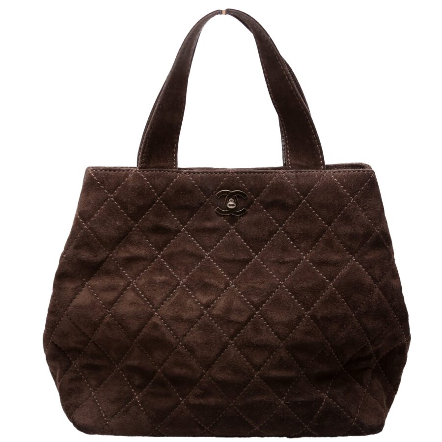 Chanel CC Top Handle Suede 7MM Brown | Studio Nafay