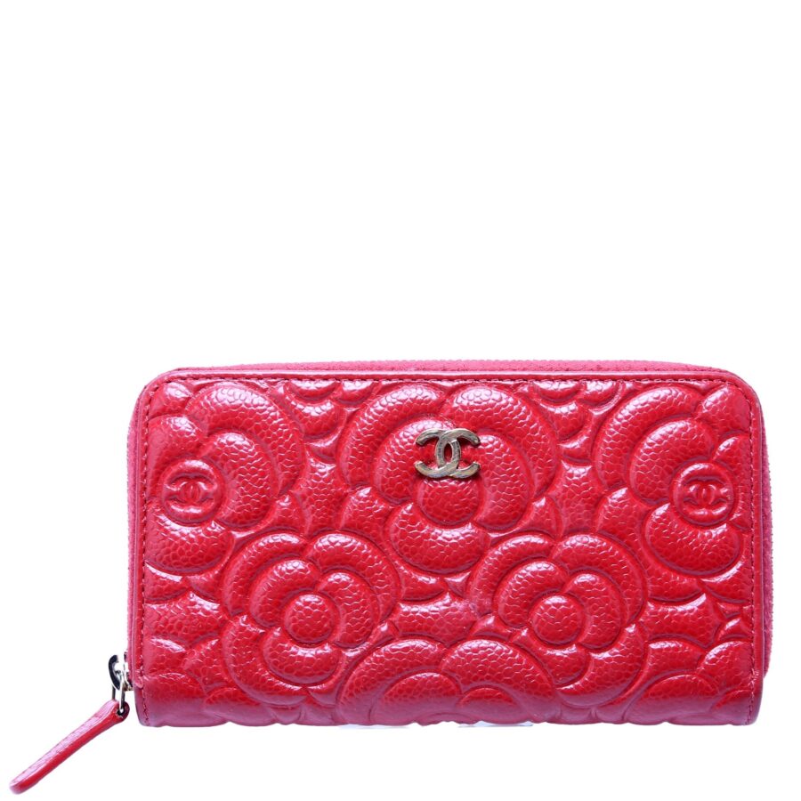 Chanel Camellia Medium Zip Around Wallet Red | Studio Nafay