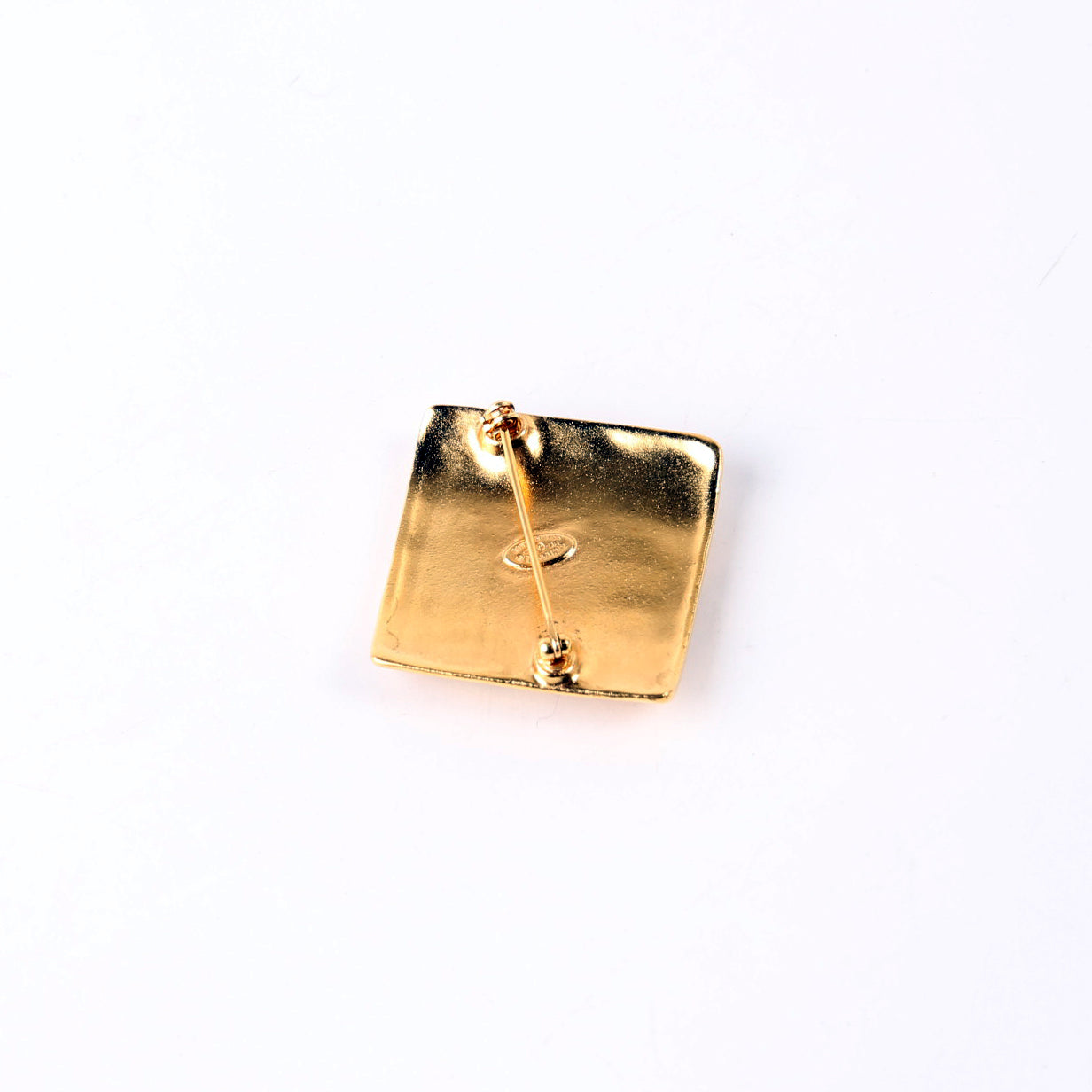 Chanel CC Logo Rhombus Brooch Gold