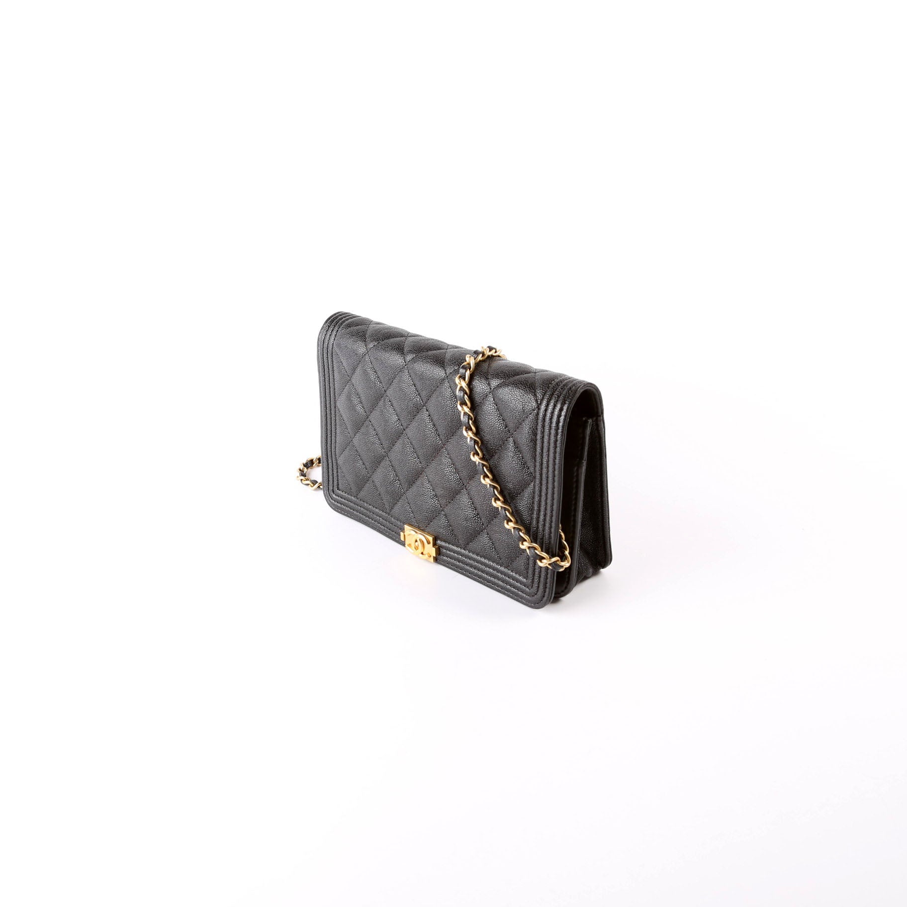 Chanel Wallet On Chain Boy Caviar Black
