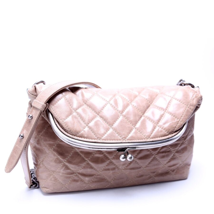 Chanel Tabatiere Kisslock Fold Over Quilted Aged Calfskin Bag 21M Brown | Studio Nafay