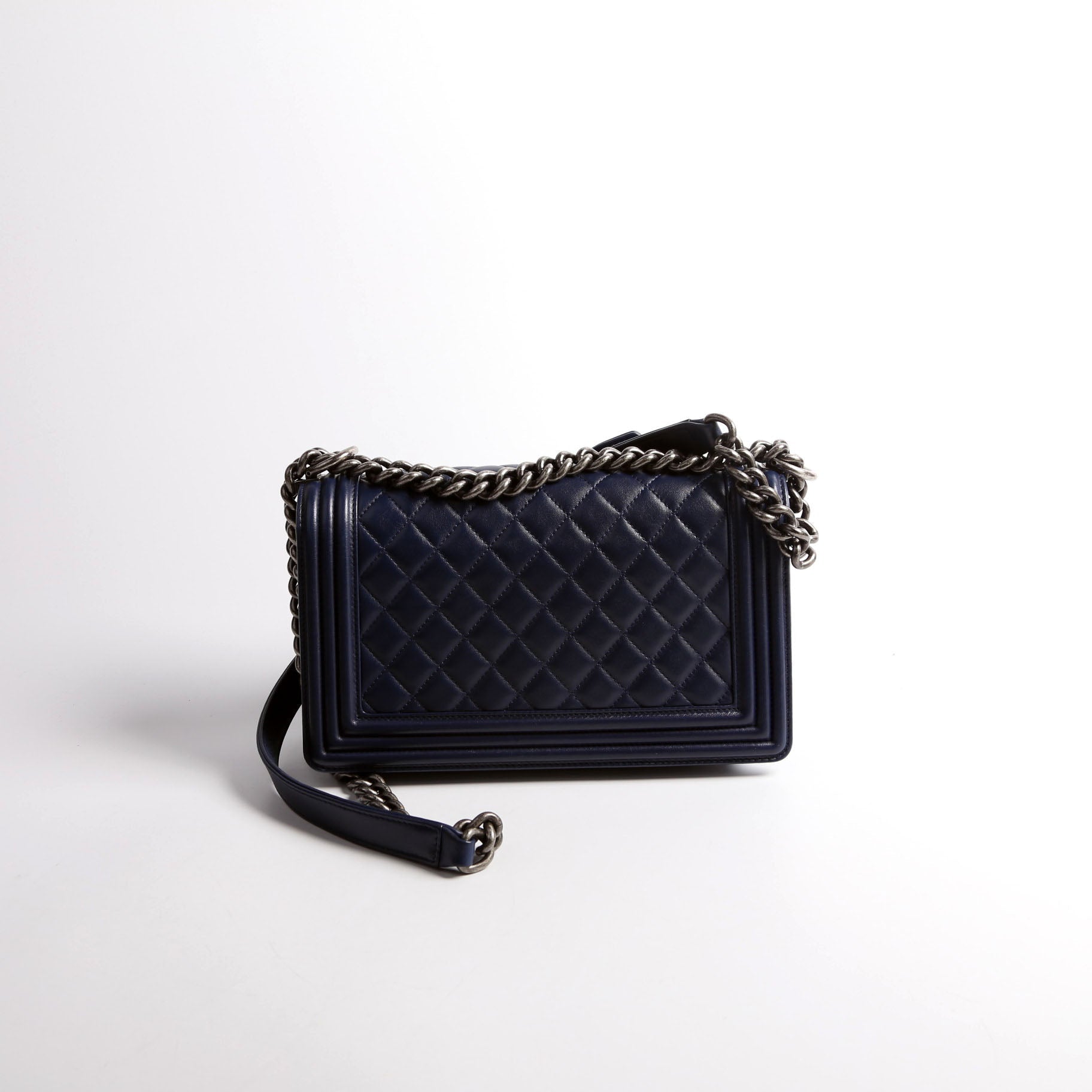 Chanel Medium Lambskin Navy Shoulder Bag