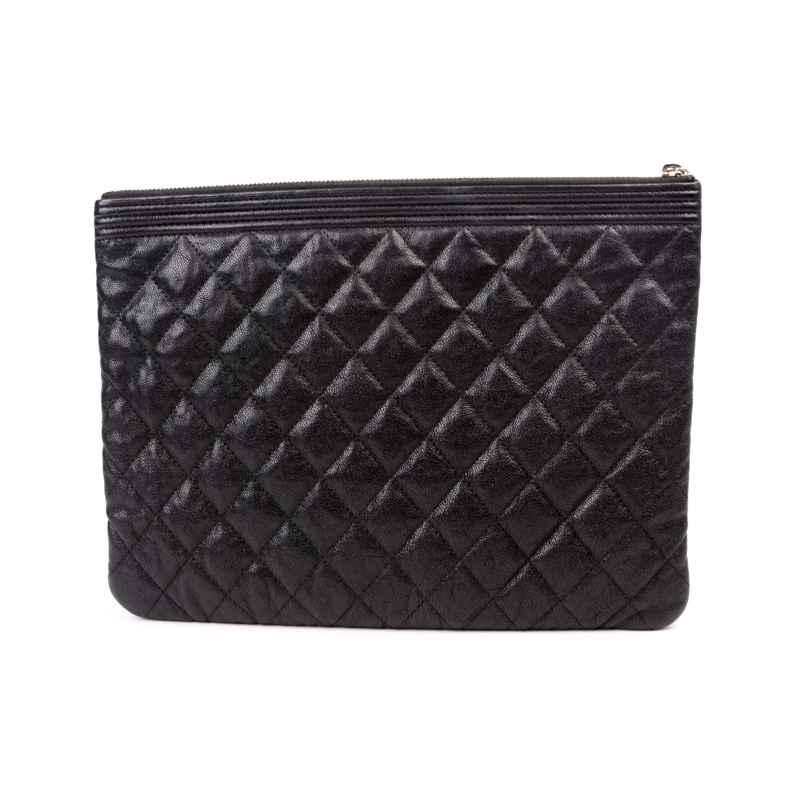 Chanel O Case Boy Medium Caviar Black