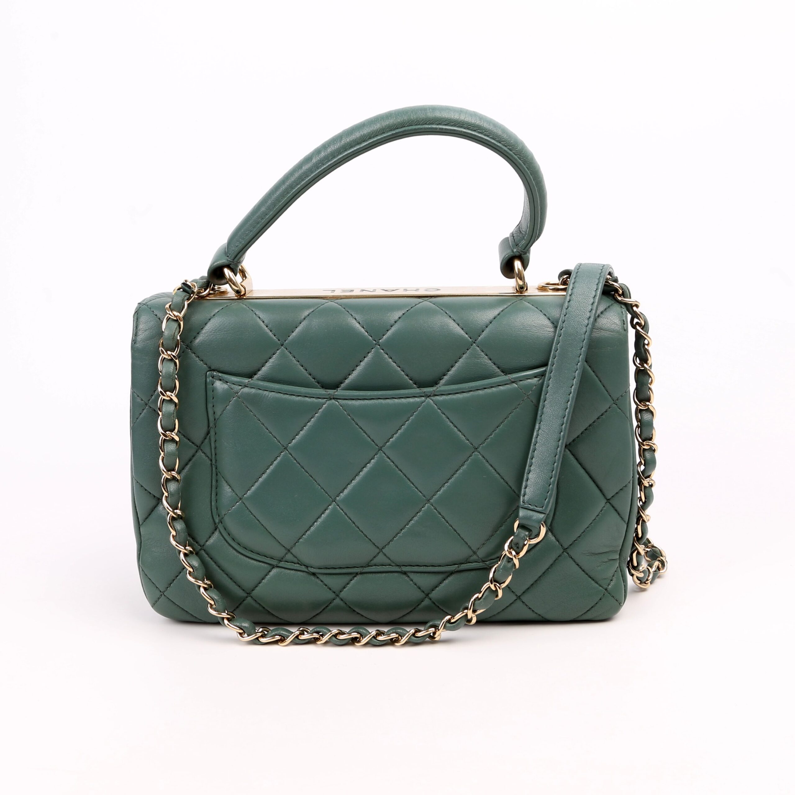 Chanel Trendy Top Handle Medium Lambskin 26M Green