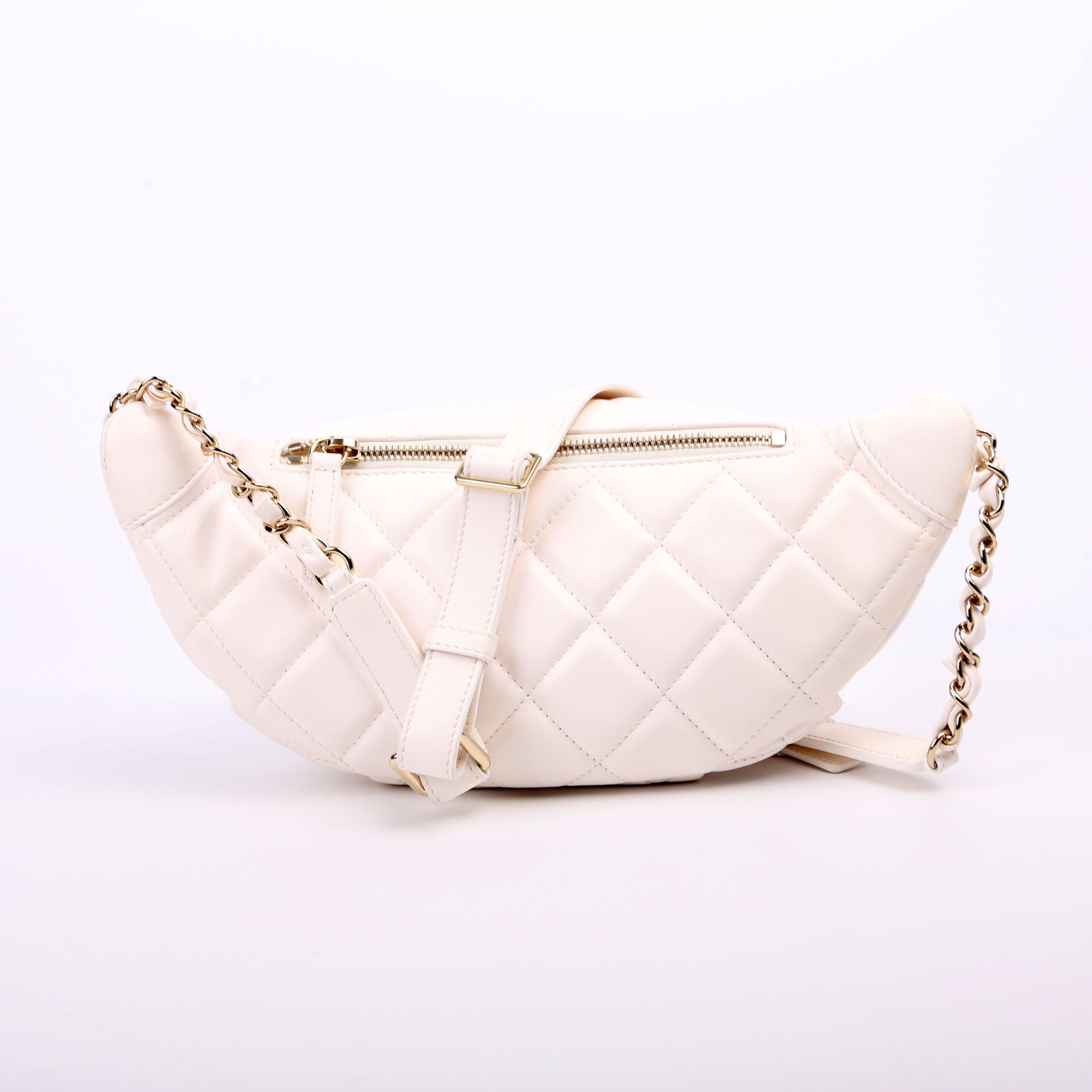 Chanel Matelasse Waist Chain Lambskin RFID White