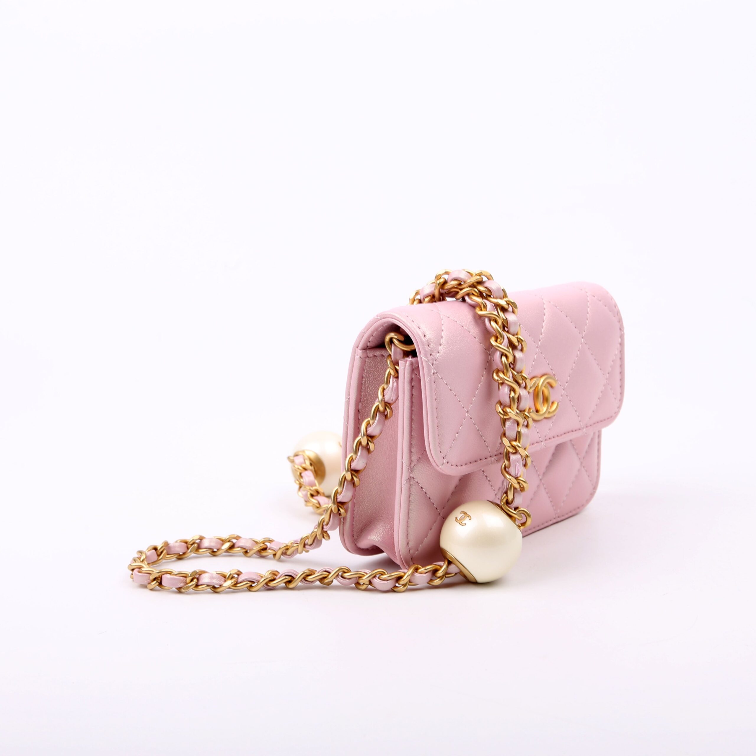 Chanel Clutch With Chain Pearly Lambskin Pink