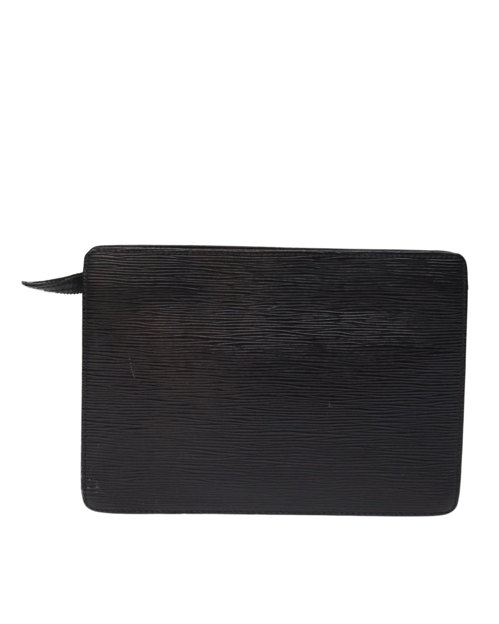 LOUIS VUITTON Pochette Voyage Epi Leather Clutch Black