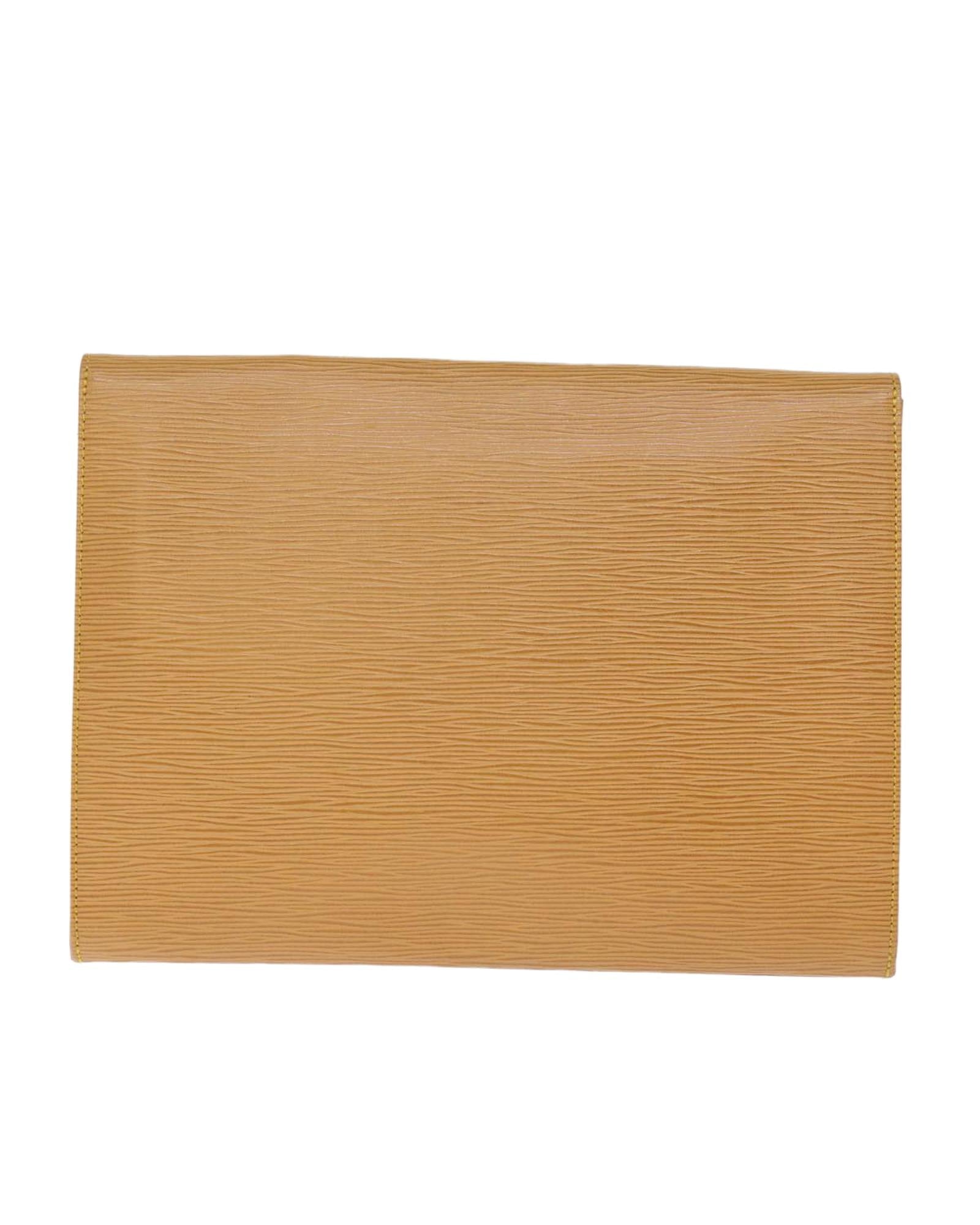 LOUIS VUITTON Pochette Epi Leather Clutch Beige