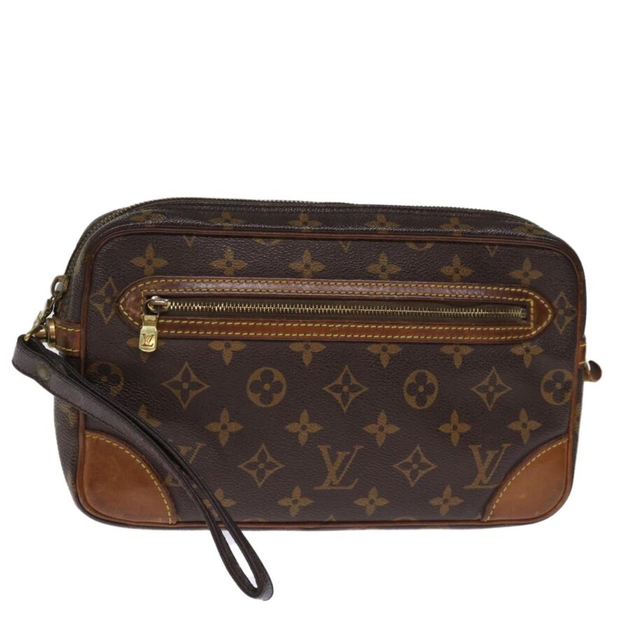 LOUIS VUITTON Pochette Voyage Clutch Bag Brown | Studio Nafay