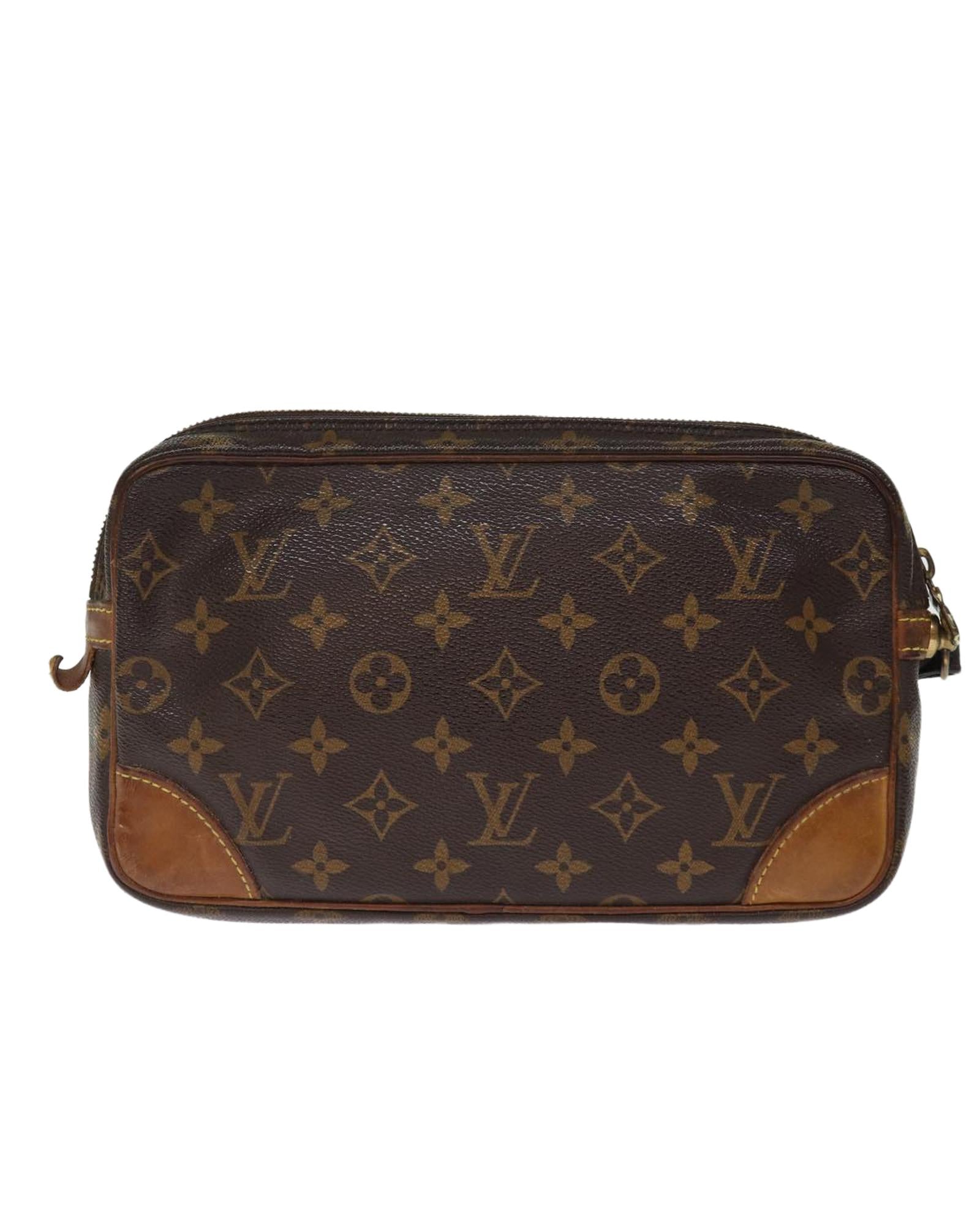 LOUIS VUITTON Pochette Voyage Clutch Bag Brown
