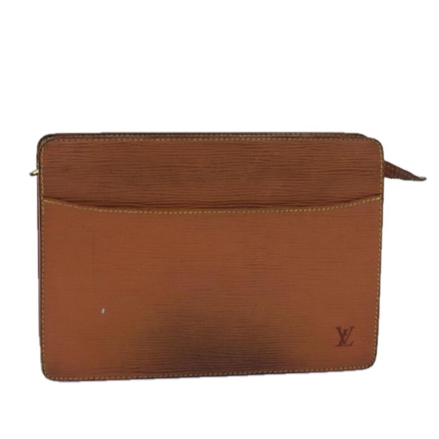 LOUIS VUITTON Pochette Voyage Clutch Brown Leather | Studio Nafay