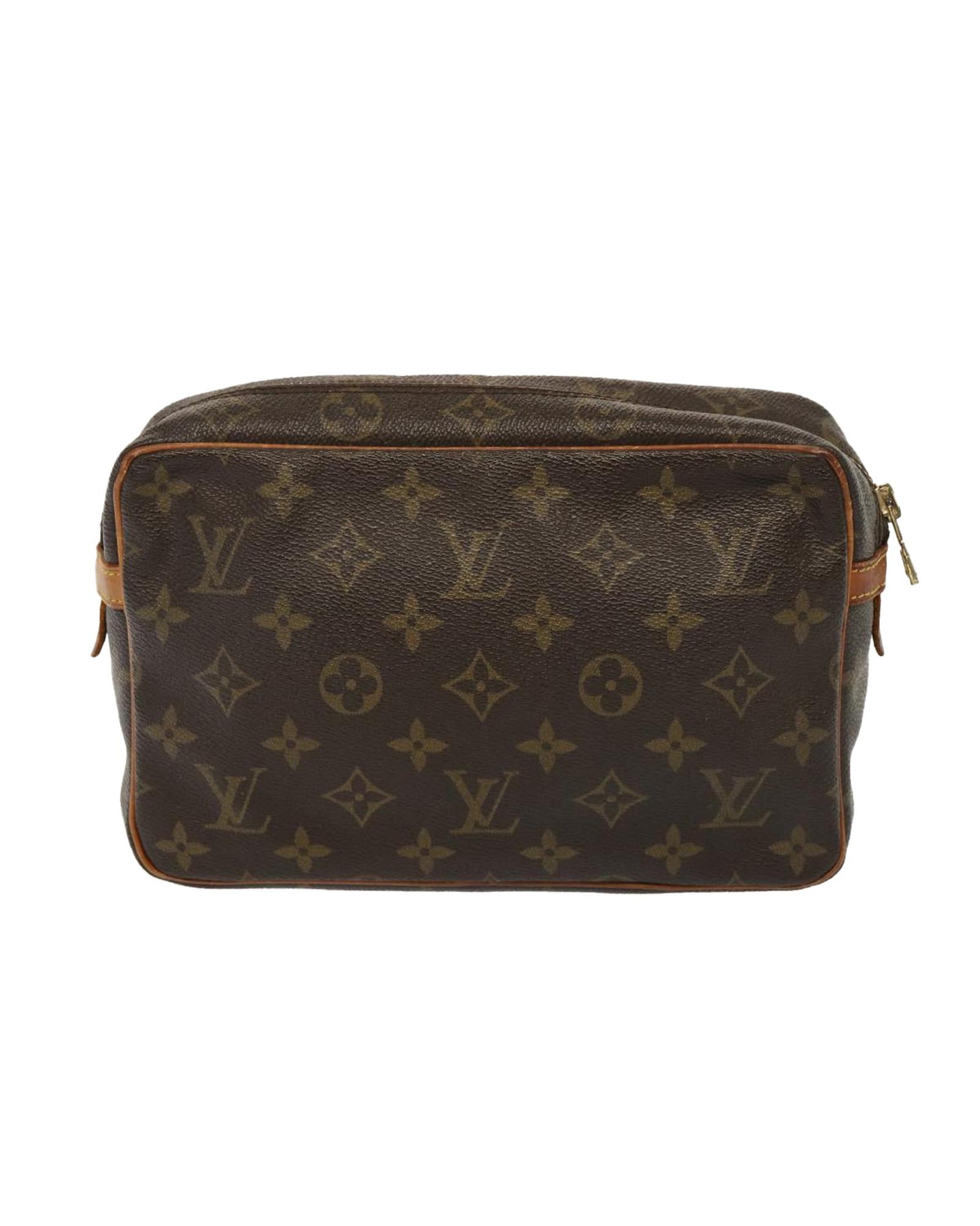 Monogram Canvas Clutch Bag with Storage Smell and Rubbing Marks