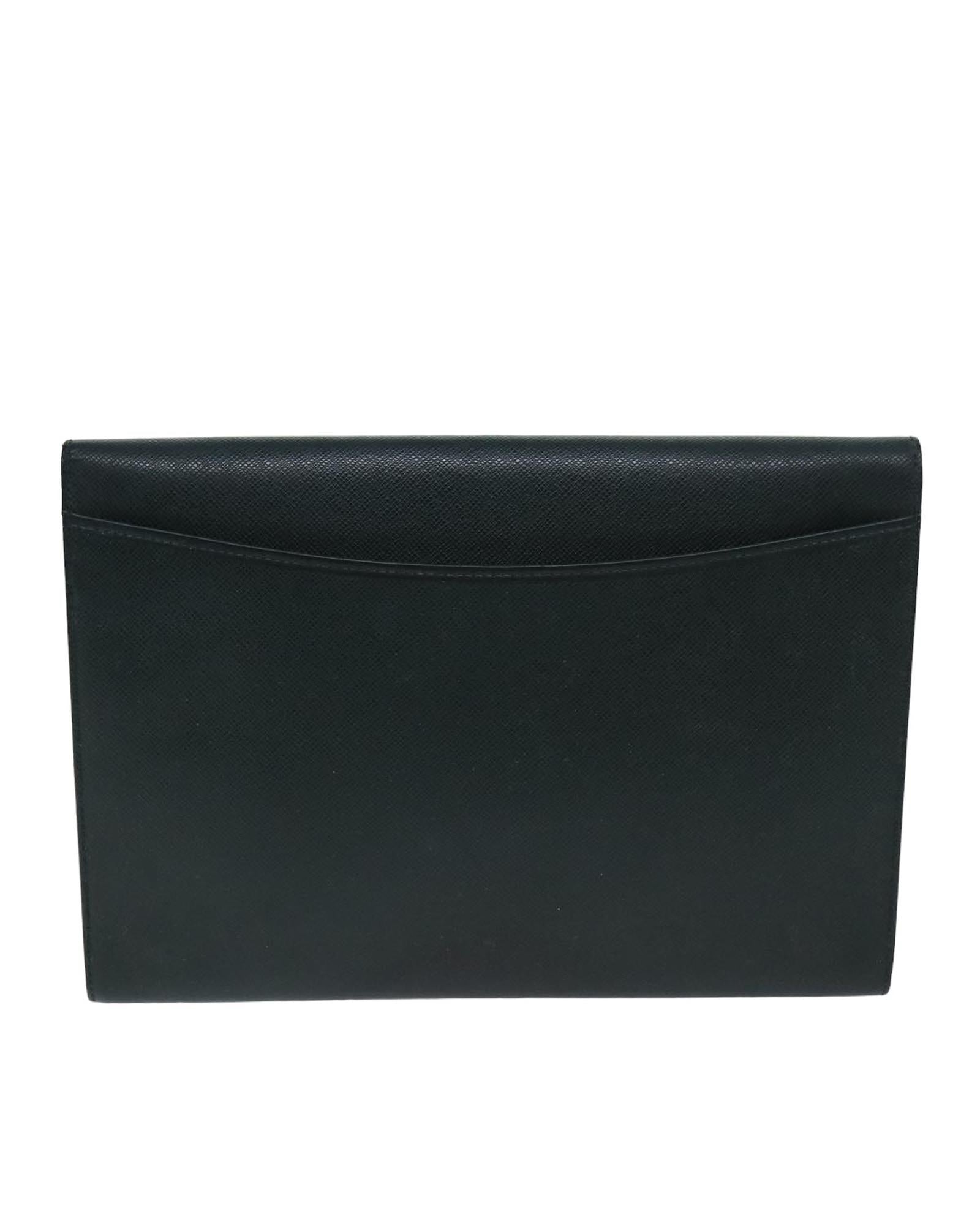 LOUIS VUITTON Pochette Voyage Clutch in Black Epi Leather