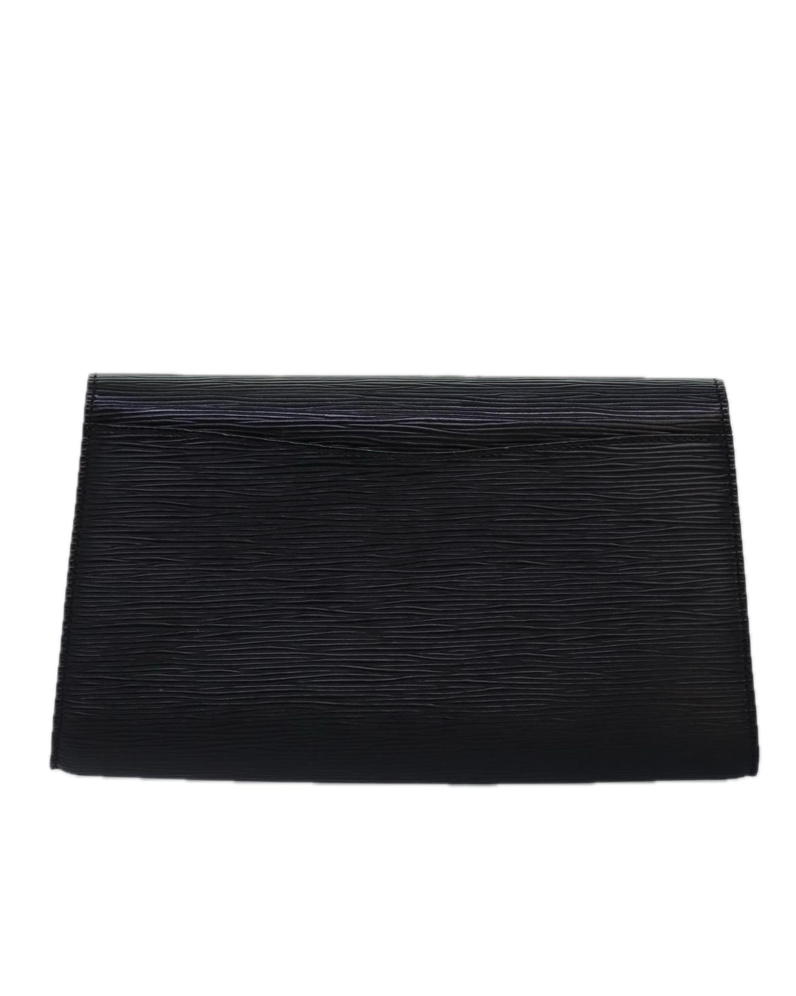 Louis Vuitton Pochette Clutch Bag in Black Epi Leather