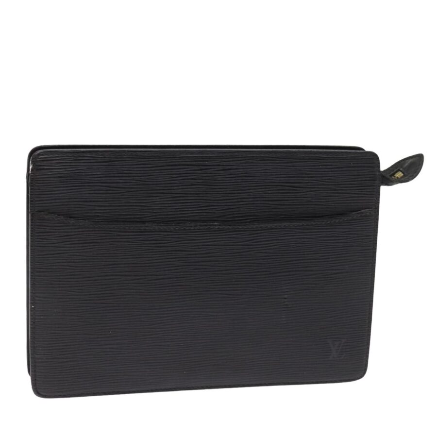 LOUIS VUITTON Pochette Voyage Clutch Black Epi Leather | Studio Nafay