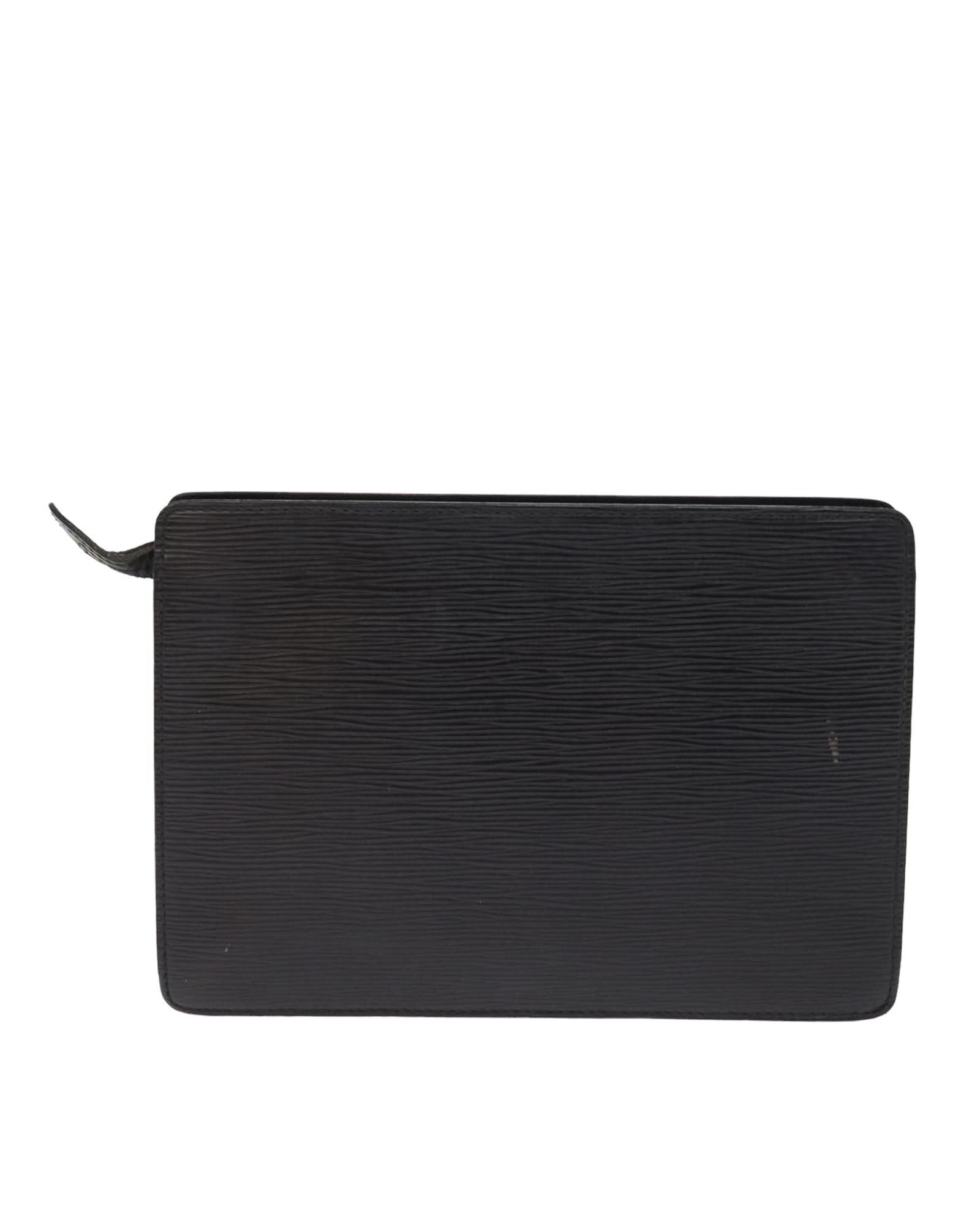 LOUIS VUITTON Pochette Voyage Clutch Black Epi Leather