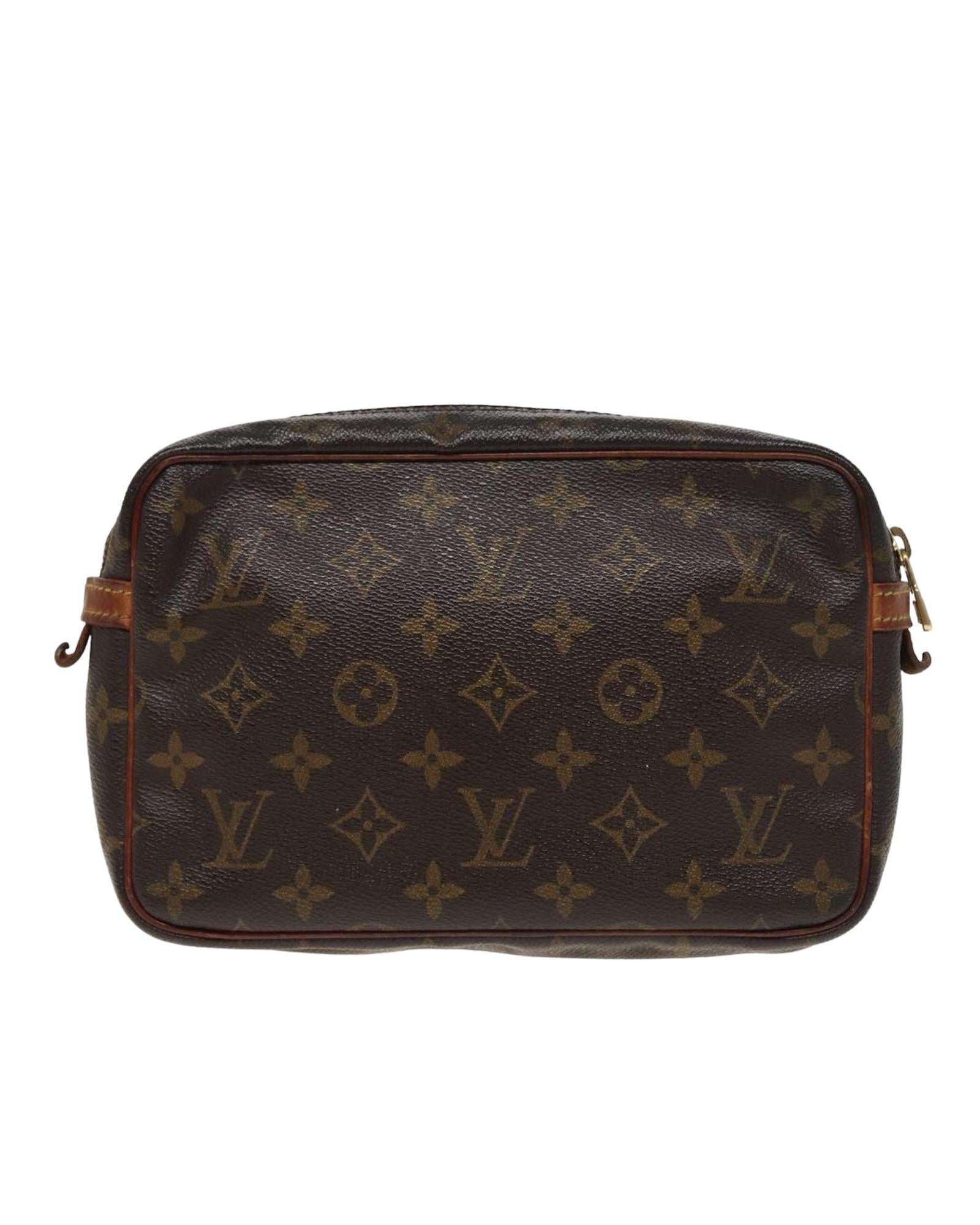 Monogram Canvas Clutch Bag with Storage Smell