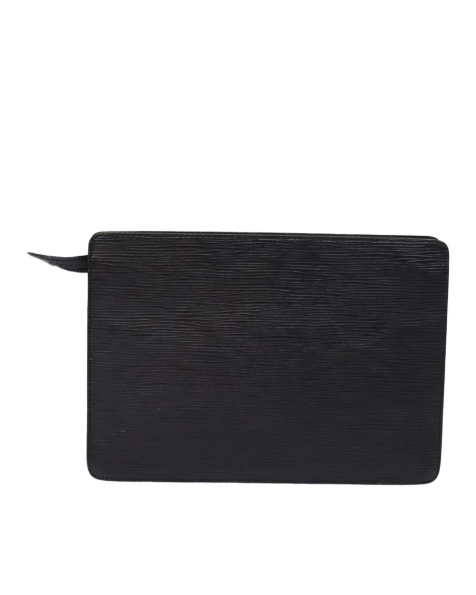 Epi Leather Clutch Bag with Textured Finish