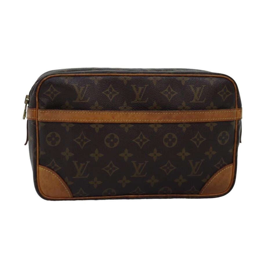 Monogram Canvas Compiegne Clutch Bag with Detailing | Studio Nafay