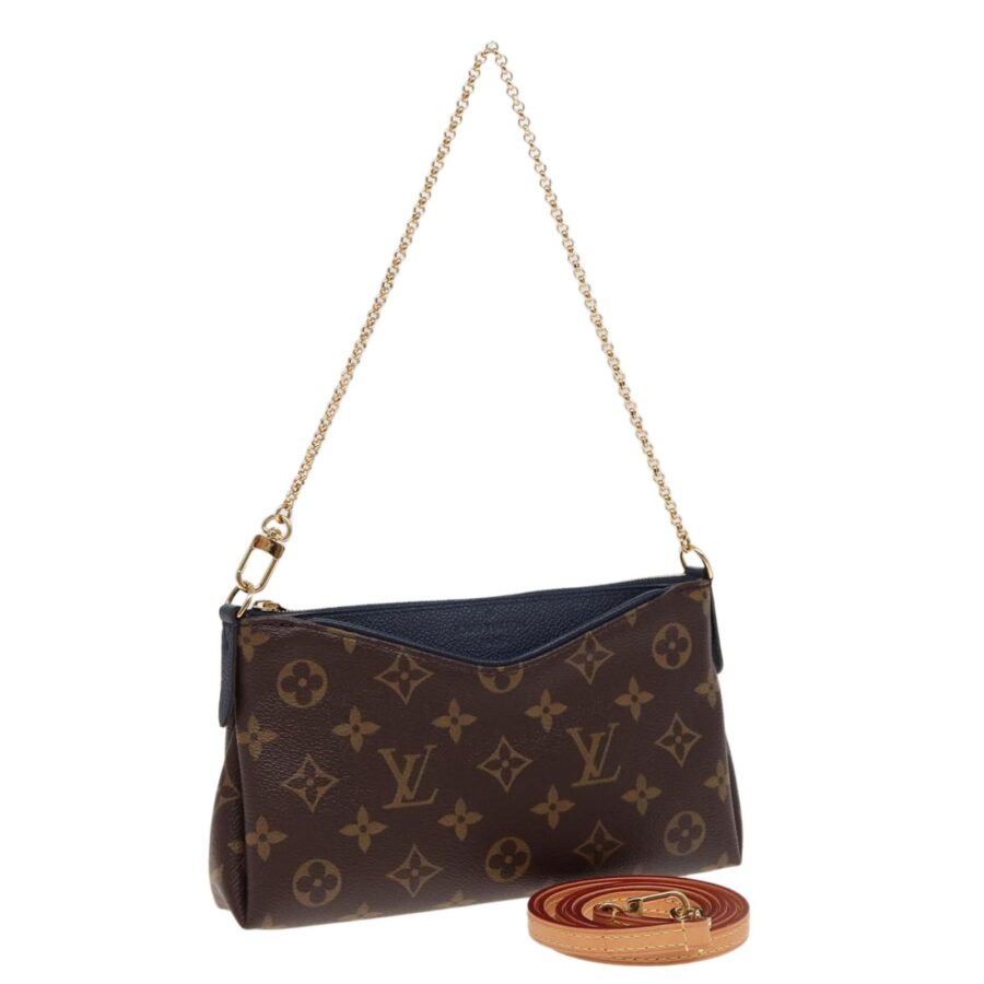 Monogram Canvas Pallas Clutch Bag with Shoulder Strap and Dust Bag | Studio Nafay
