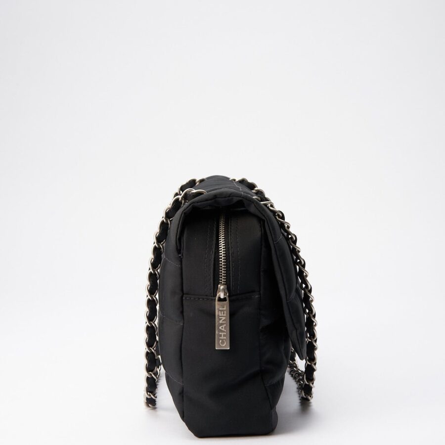 Chanel Black Nylon Large Chocolate Bar Flap Bag | Studio Nafay