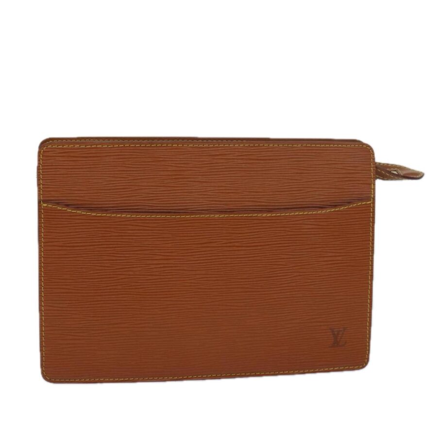 Epi Leather Pochette Homme Clutch Bag with Gold Accents | Studio Nafay