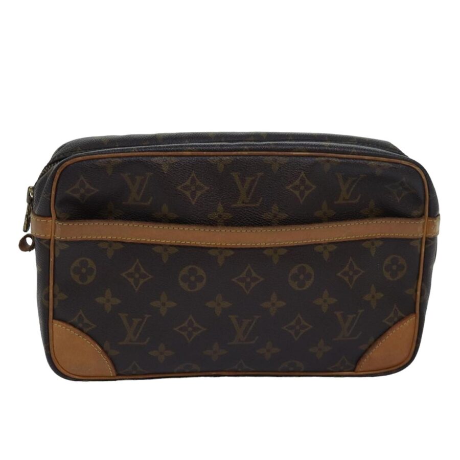 Monogram Canvas Clutch Bag with Compartment | Studio Nafay
