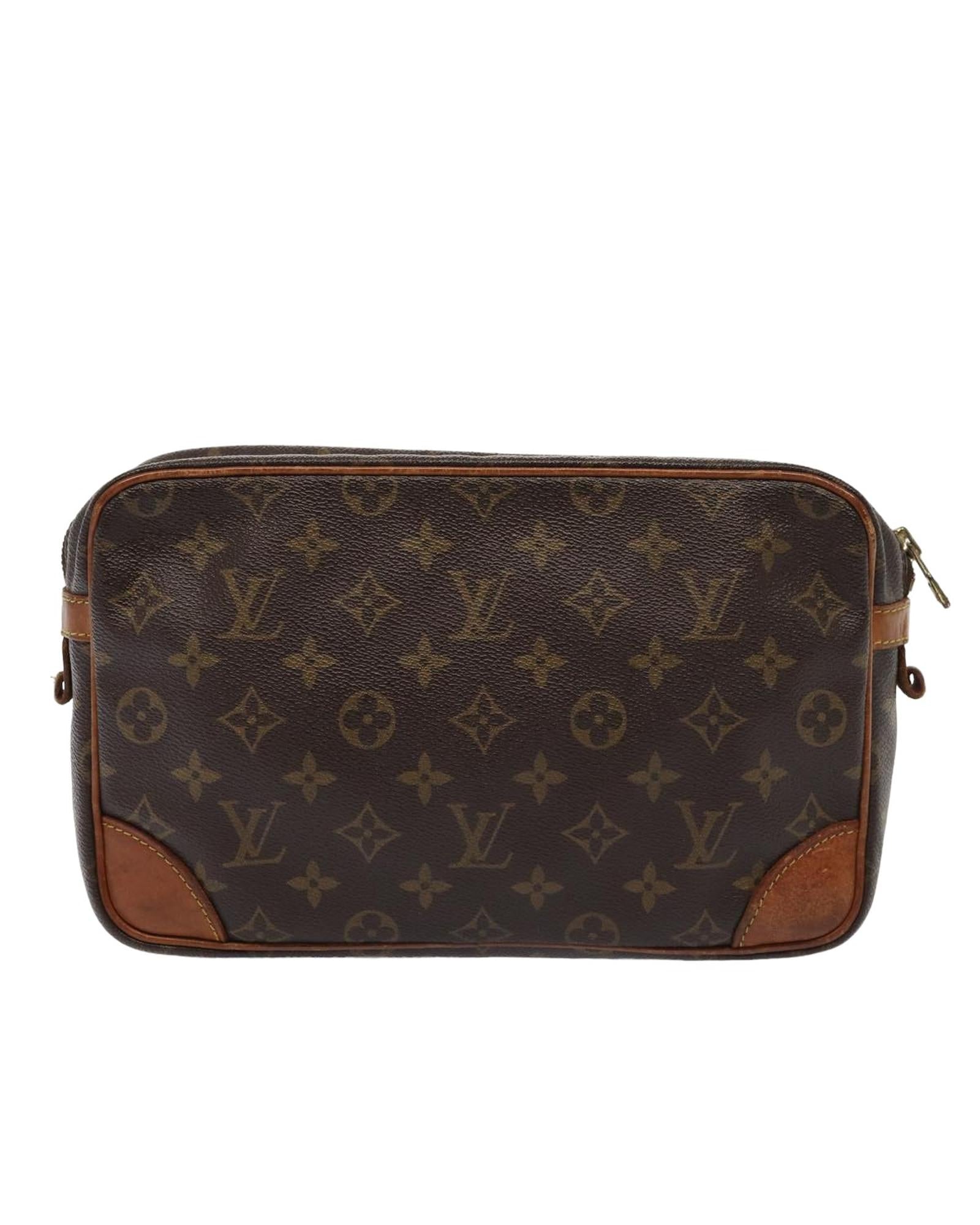 Monogram Canvas Clutch Bag with Interior Pockets