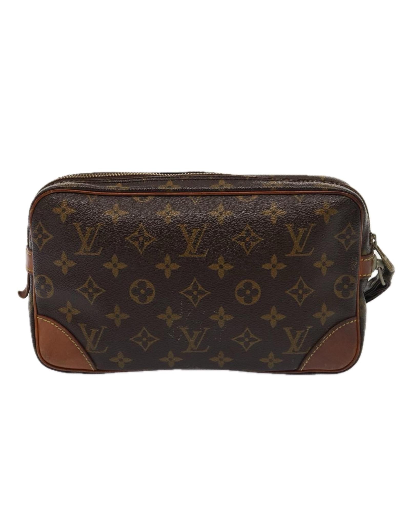 Monogram Canvas Clutch Bag with Wrist Strap
