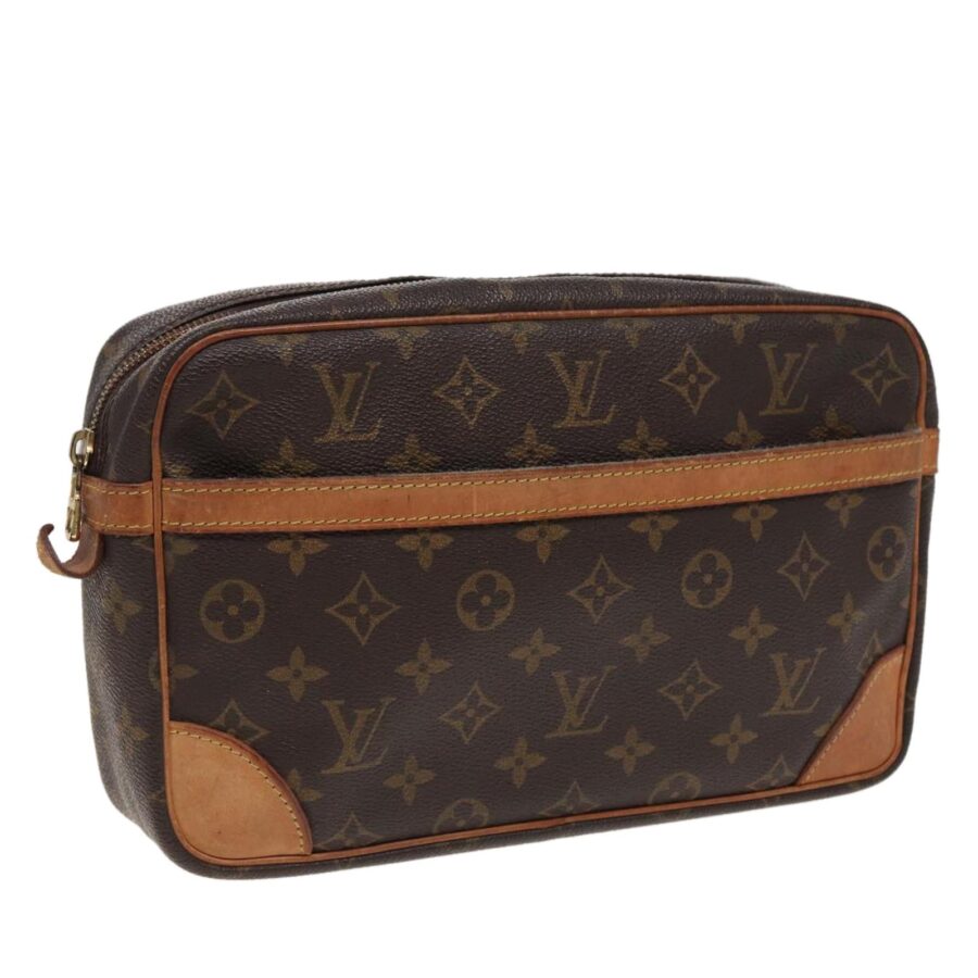 Monogram Canvas Clutch Bag with Multiple Pockets | Studio Nafay