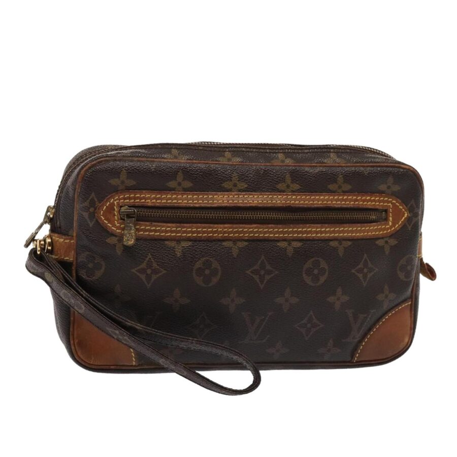 Monogram Canvas Clutch Bag with Strap | Studio Nafay