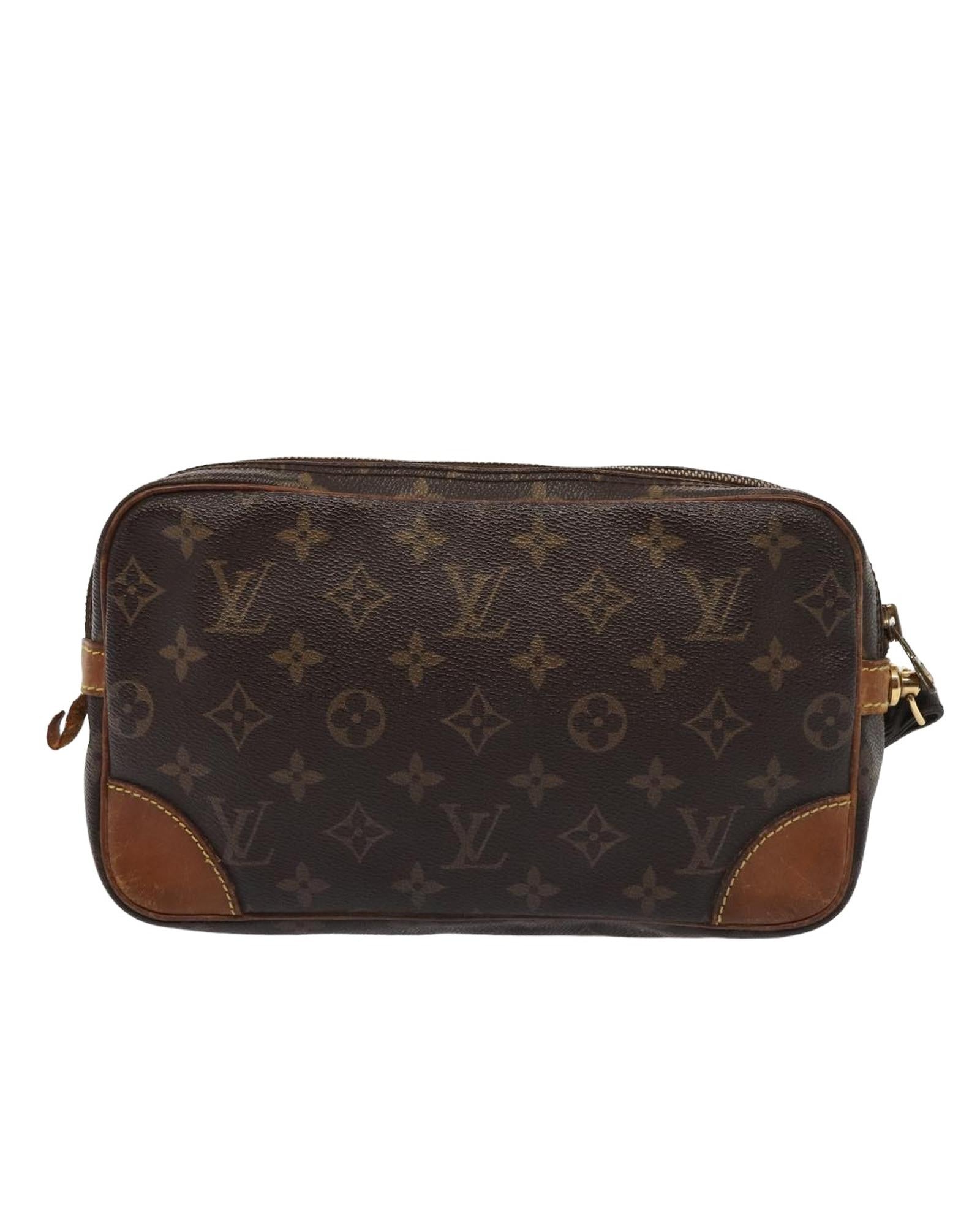 Monogram Canvas Clutch Bag with Strap