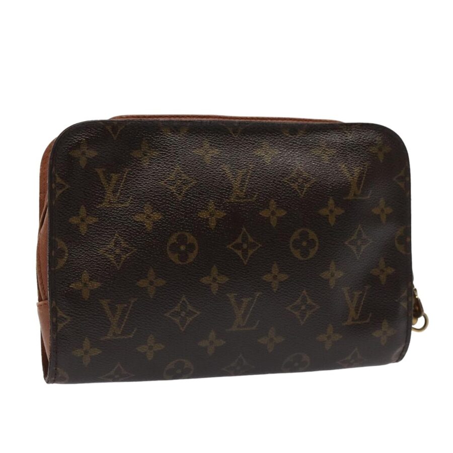 Monogram Canvas Clutch Bag with Storage Smell and No Strap | Studio Nafay