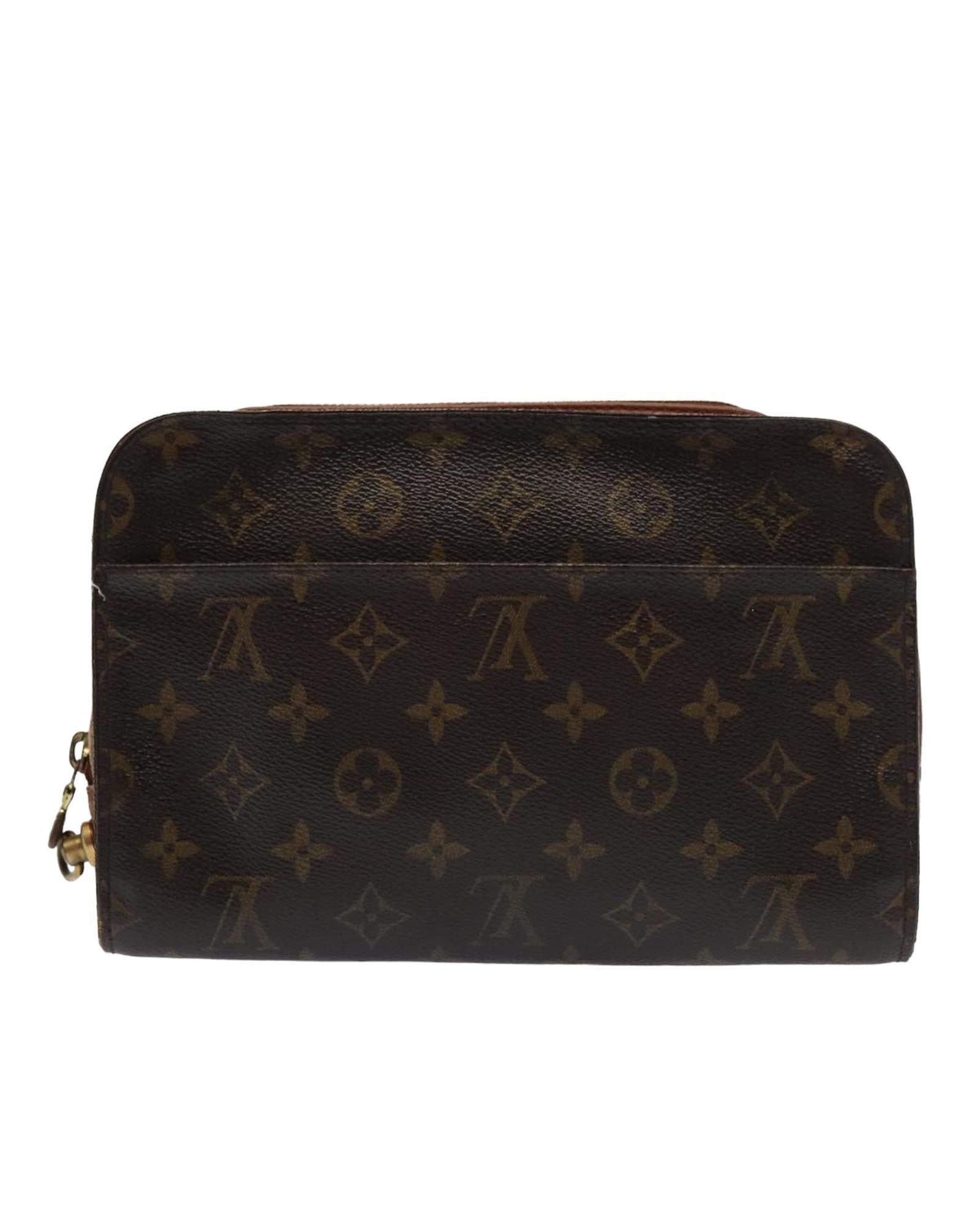 Monogram Canvas Clutch Bag with Storage Smell and No Strap